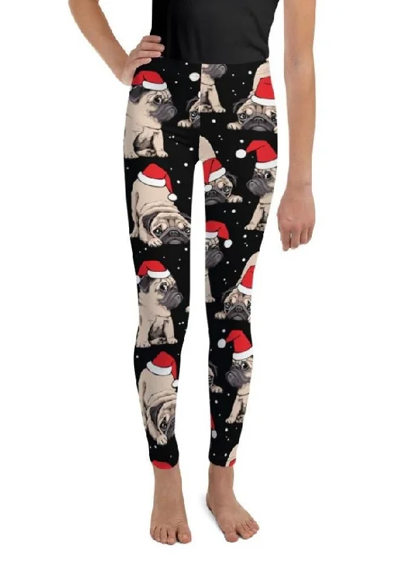 Christmas Pugs Youth Leggings