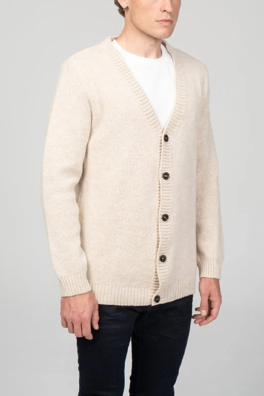 Soft Button Down Cardigan - Beige