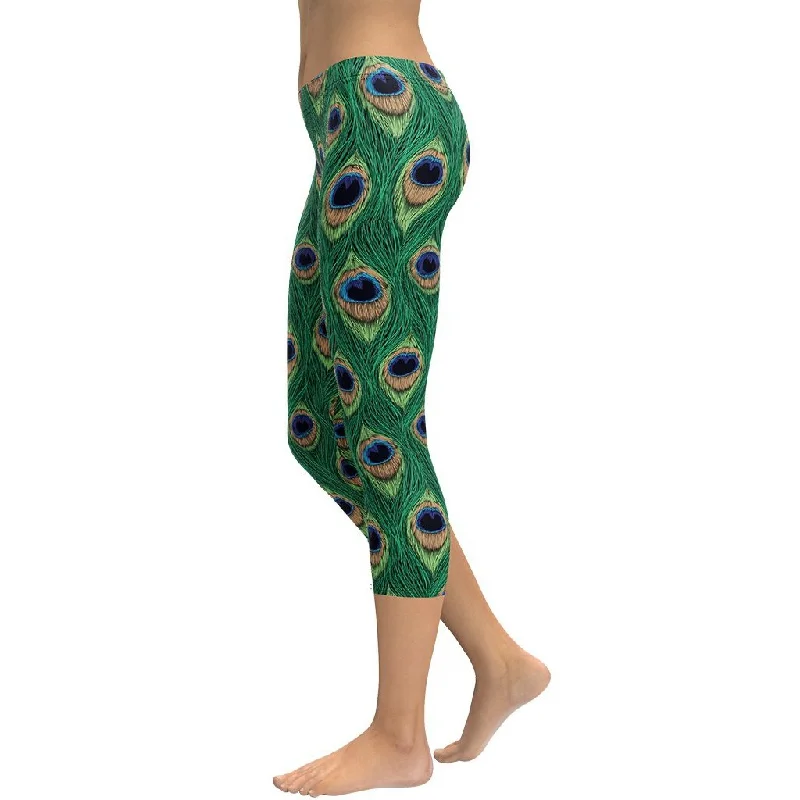 Peacock Print Capris