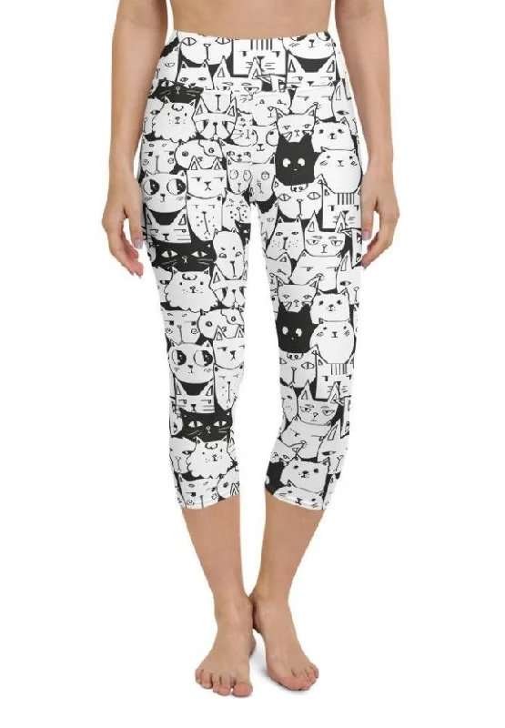 Kitty Pattern Yoga Capris