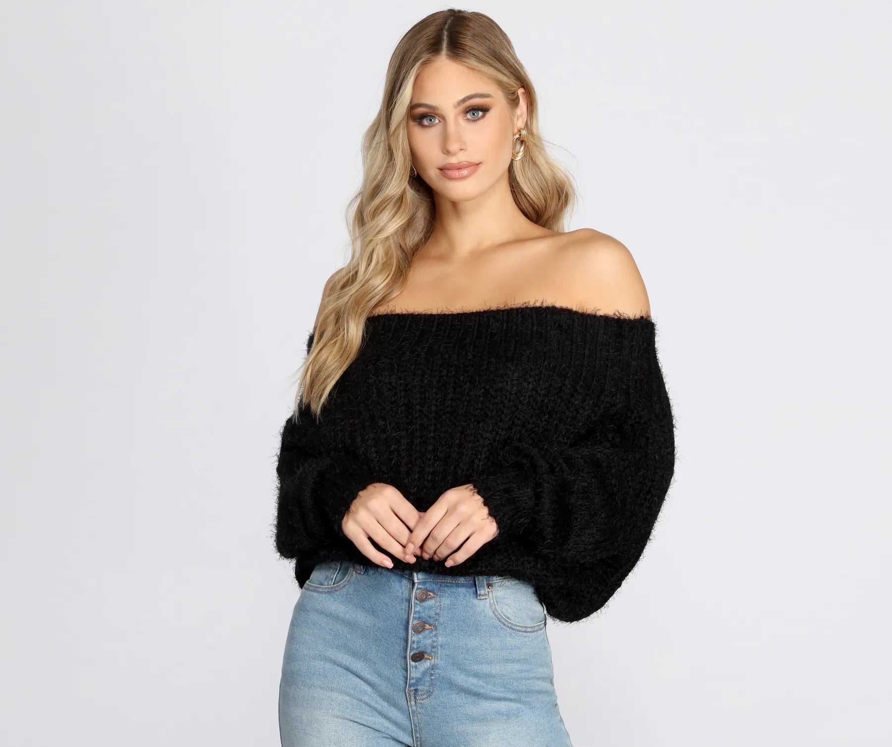 Knit Off The Shoulder Sweater