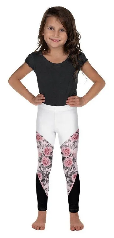 Rose Color Block Kid's Leggings