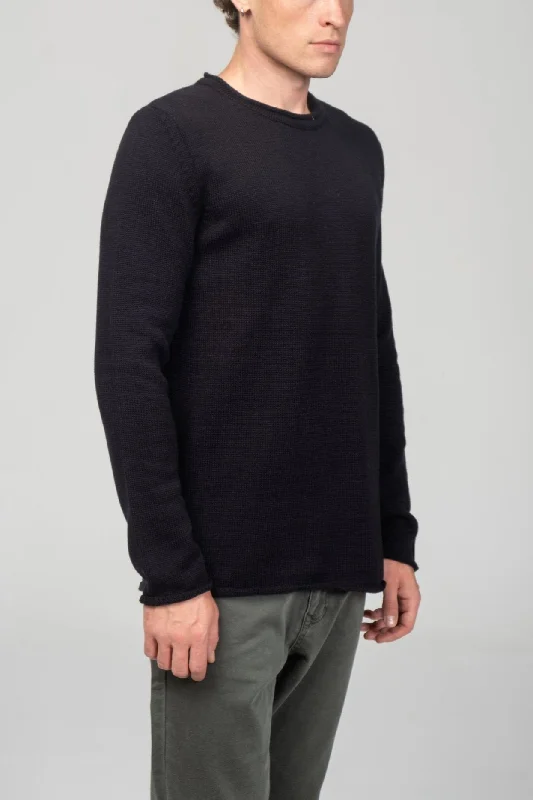 Tube Soft Pullover Sweater - Navy