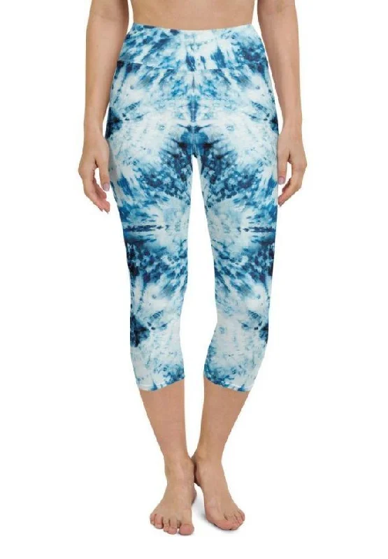 Tie Dye Indigo Yoga Capris