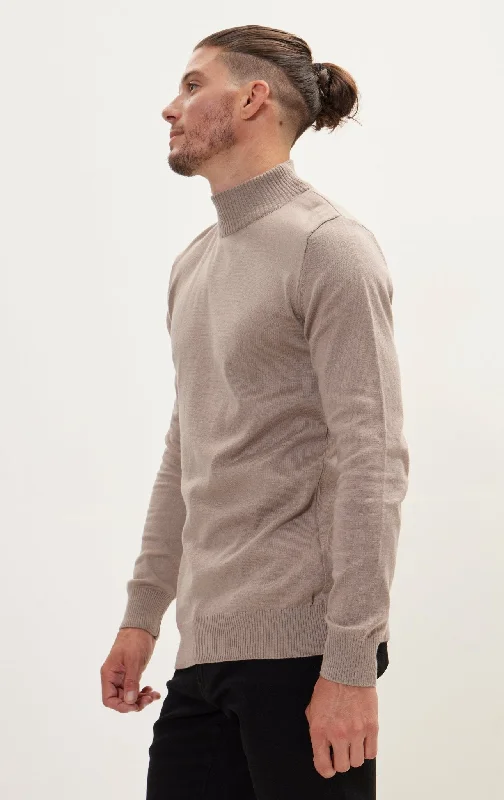 Mock Neck Relaxed Sweater - Vizon