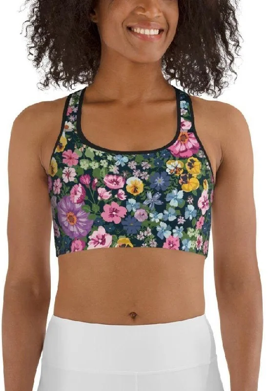 Pretty Floral Sports Bra