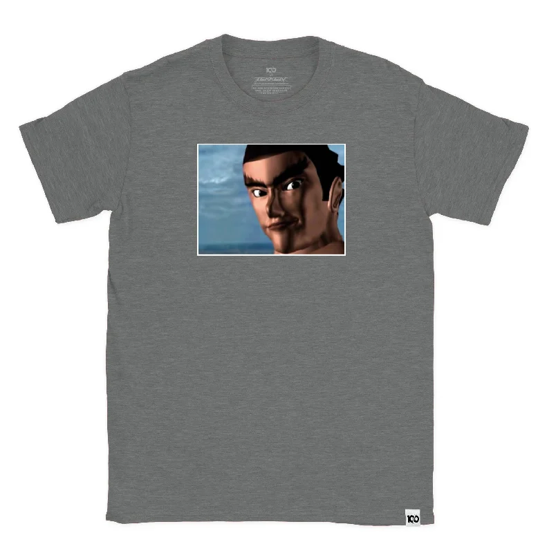 TEKKEN - 'Retro Kazuya Mishima' T-Shirt - Heather Grey