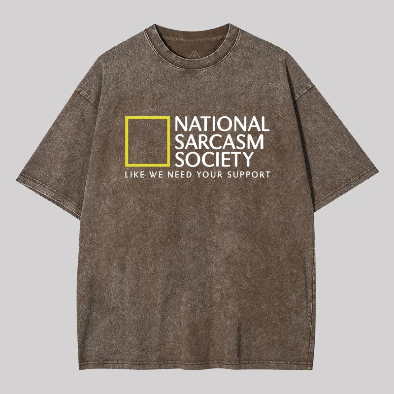 National Sarcasm Society Washed T-shirt