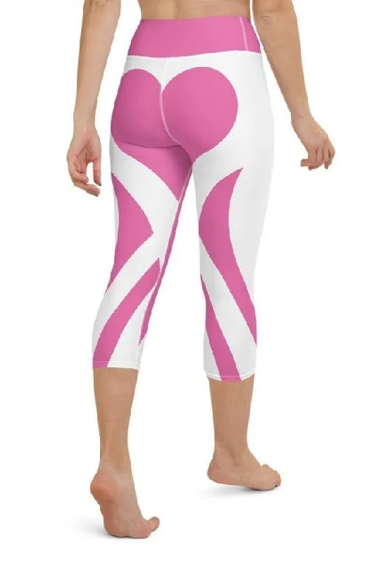 Pink Heart Shaped Yoga Capris