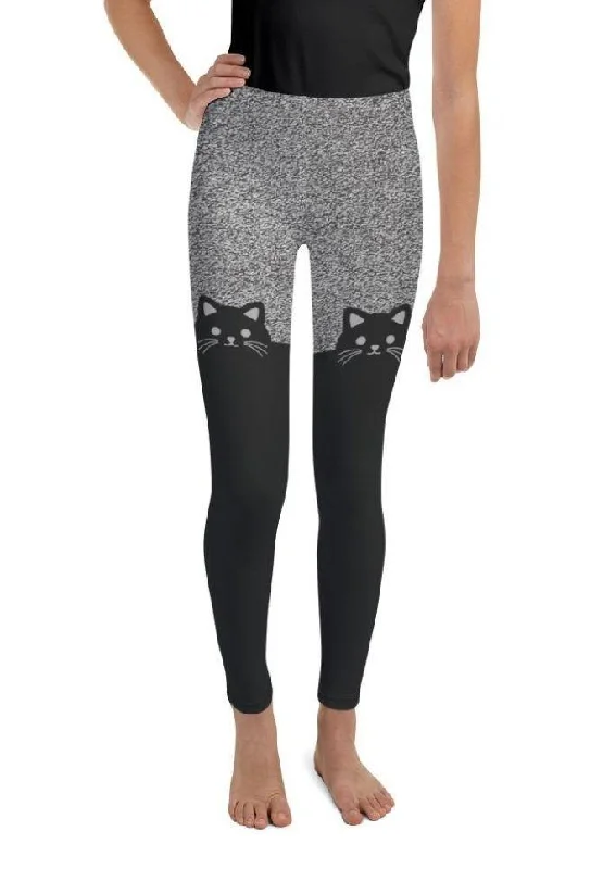 Black Kitty Youth Leggings