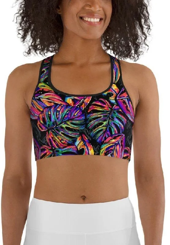 Artsy Tropical Sports Bra