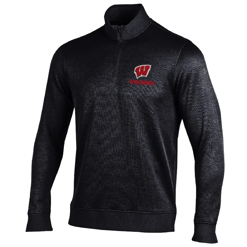 Wisconsin Badgers Under Armour Adult Black "Storm Fleece" Performance 1/4-Zip