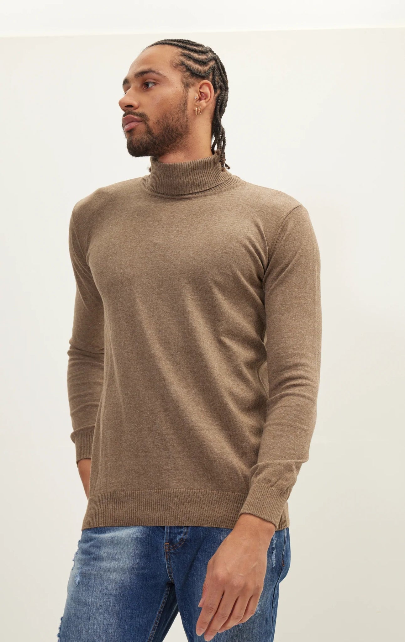 Roll Neck Knit Sweater - Vizon