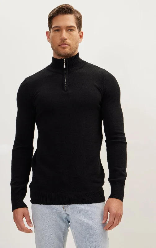 Half Zip Sweater - Black