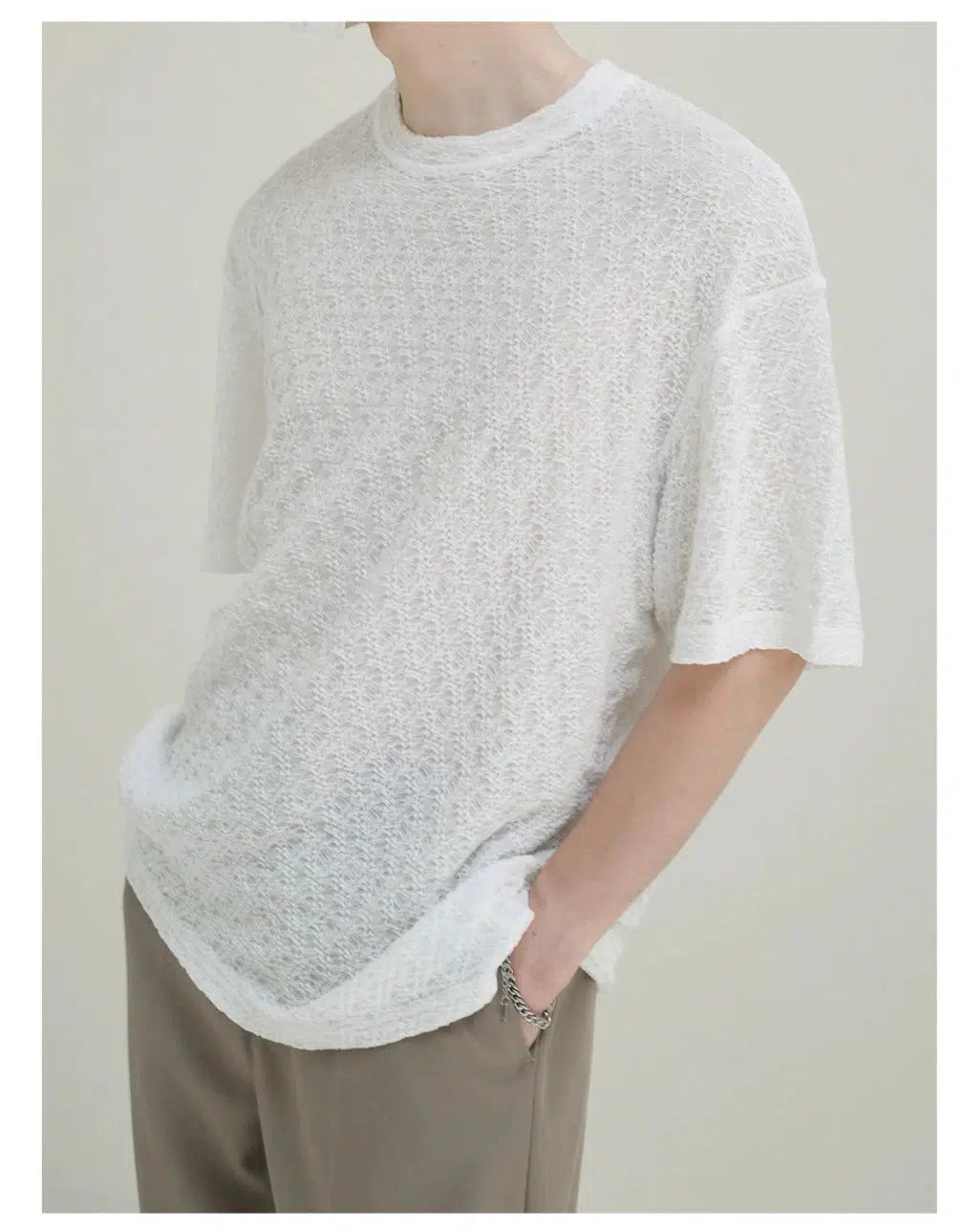 Knitted Lightweight Short-sleeved T-shirt