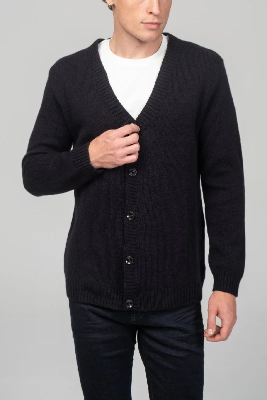 Soft Button Down Cardigan - Navy