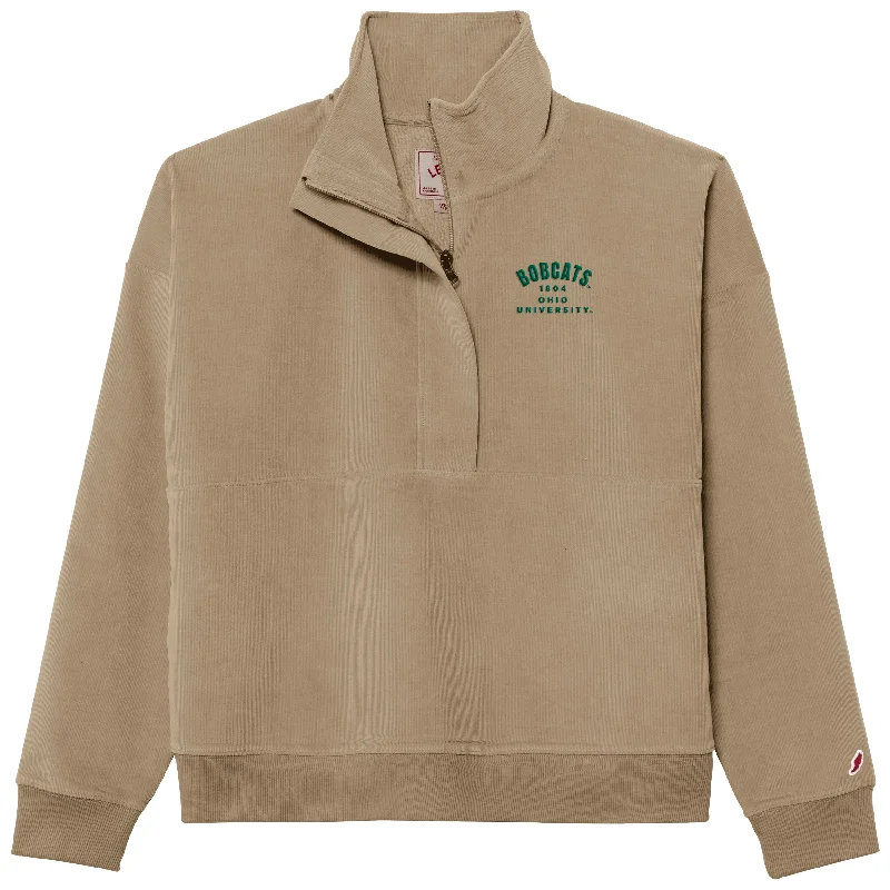 Ohio Bobcats Women's League Khaki Half-Zip