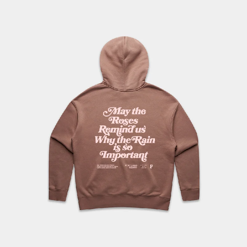 Women's Sueded Slogan Hoodie - Hazy Pink