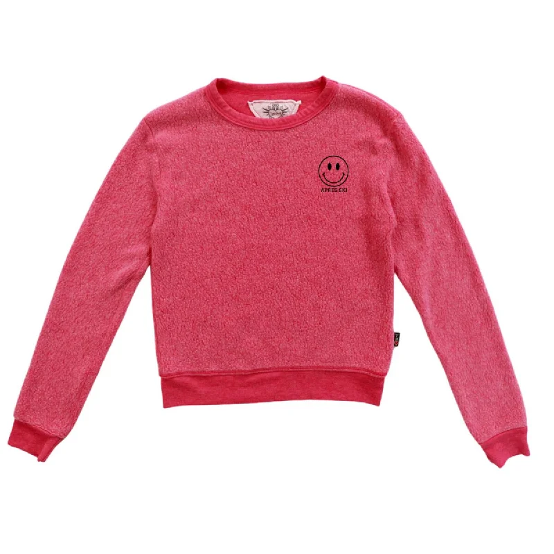 Red Apres Ski Crewneck Fleece Sweatshirt